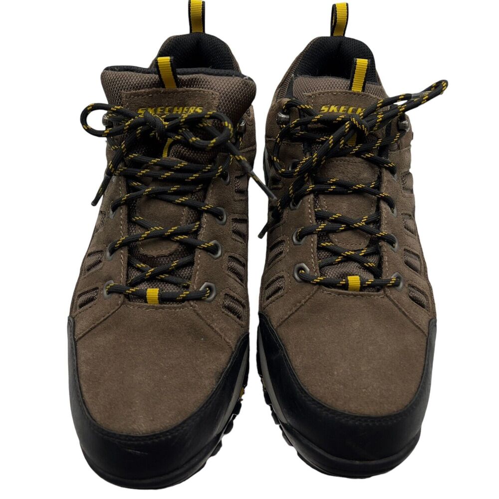Skechers Hiking Trailing Running Shoes Mens 12‎ Relment Songeo Brown Leather - Picture 3 of 10